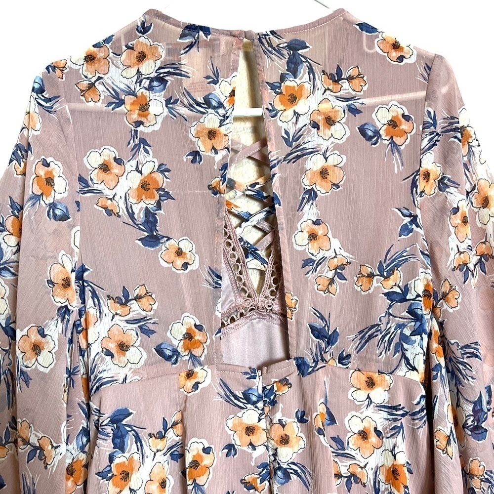 Flying Monkey Floral Dress Light Rose Size Medium - Picture 4 of 9